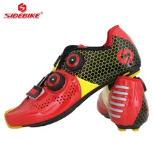 Sidebike карбоновая обувь для мужчин, велосипедная зимняя обувь для шоссейного велосипеда, велосипедные кроссовки с углеродистой подошвой, дышащие износостойкие ультралегкие красные