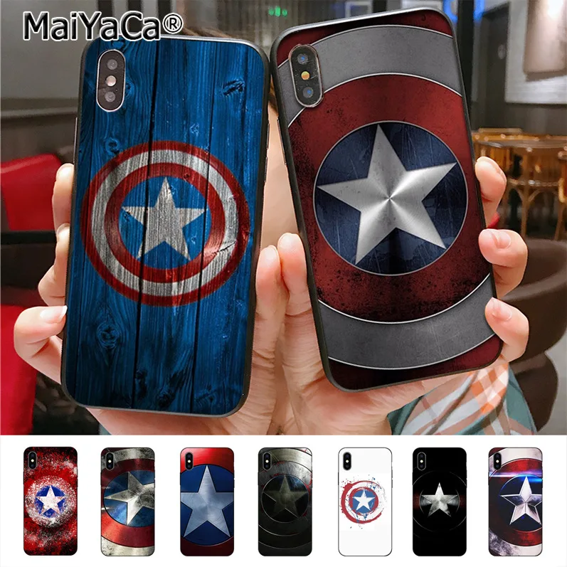

MaiYaCa Captain America Shield Marvel Special Offer Luxury Vertical phone case for iPhone X 7plus 6 6s 7 8 8Plus 5 5S 5C case