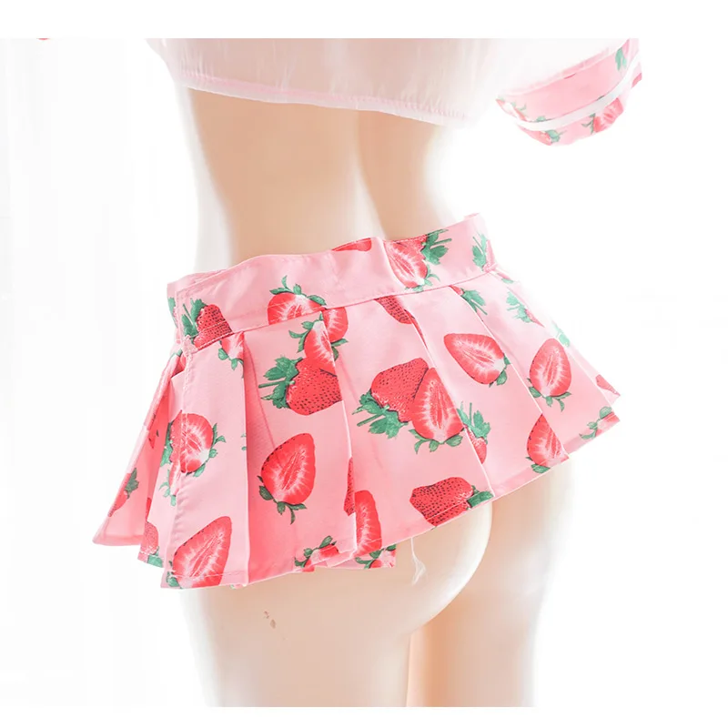 Сексуальная Новинка Аниме девушка Kawaii клубника печатная сексуальная розовая