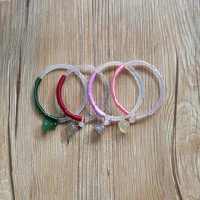 Модные ретро лед Лотос браслет натурального нефрита сердцевина тонкой браслет намотка браслет очень тонкие узкие Белый Агат сердцевина браслет