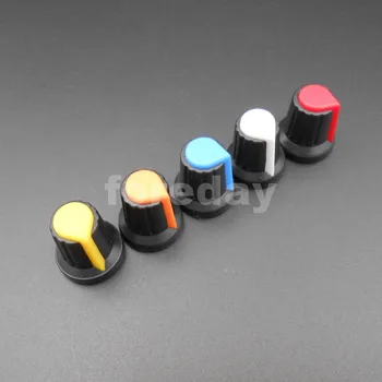 

20PCS X NEW 6mm WH148 potentiometer AG2 Plastic knob cap M6 Plum Handle for amplifier Yellow Red White Orange Blue *FD661-665