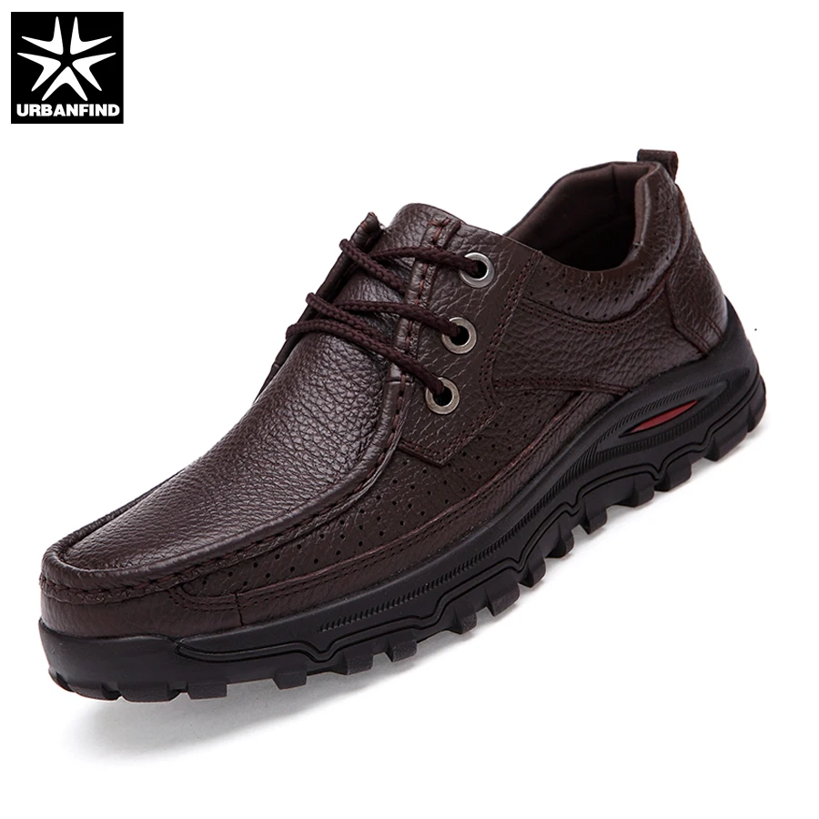 online URBANFIND Boa Qualidade Homens Lace up Vestido Sapatos Tamanho Grande 38 48 Couro Genuíno Homem de Negócios Oxfords Preto Brown 2 Cores
