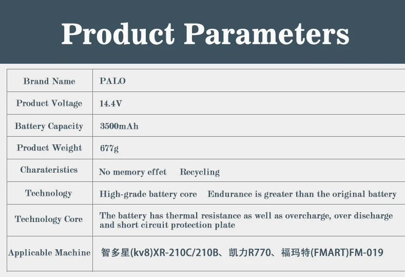 PALO 14,4 V 3500mAh аккумулятор для пылесоса KV8 XR210, Cleanna XR210series Meidea M320, Zebot Z320, Kaily 310, A325