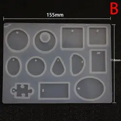 12 видов конструкций кабошон силиконовые формы цепочки и ожерелья кулон Создание украшений из каучука DIY ручной работы смолы для ювелирных