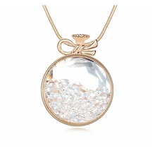 2017 Mujeres Accesorios de La Joyería Collar Largo Suéter Cadena de Cristal Collar de la Declaración Grande Colgante 3 Colores Mejores Regalos de Navidad