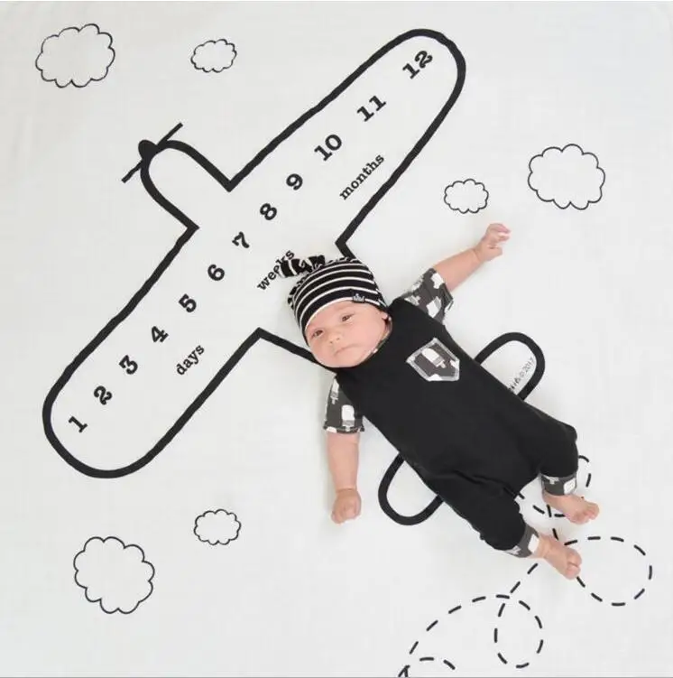 Одеяло для новорожденного пеленать белье для коляски обёрточная бумага полотно для фотографического фона ежемесячный рост номер подставки для фотографий