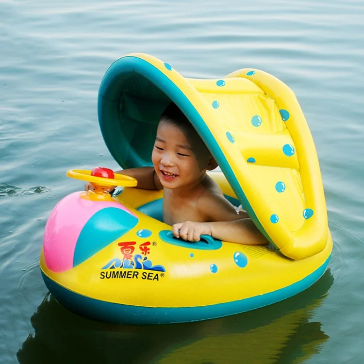 1 шт. летний надувной детский бассейн кольцо Lap плавательный сиденье лодка детский бассейн для купания игрушки помощь тренажер с рулевой клаксон