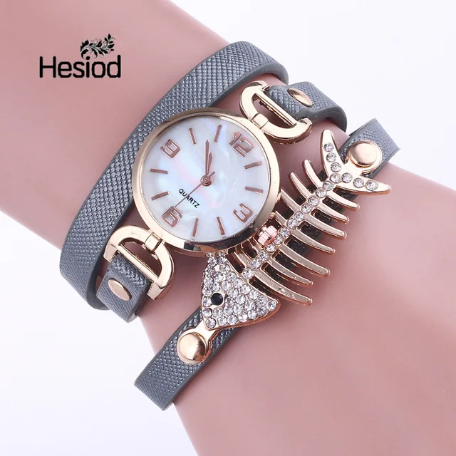 Hesiod Lady Luxury Crystal Fish Bracelet Watches Women Fashion Leather Quartz Wr Hesiod Lady Luxury Crystal Fish Bracelet Watches Women Fashion Leather Quartz Wr