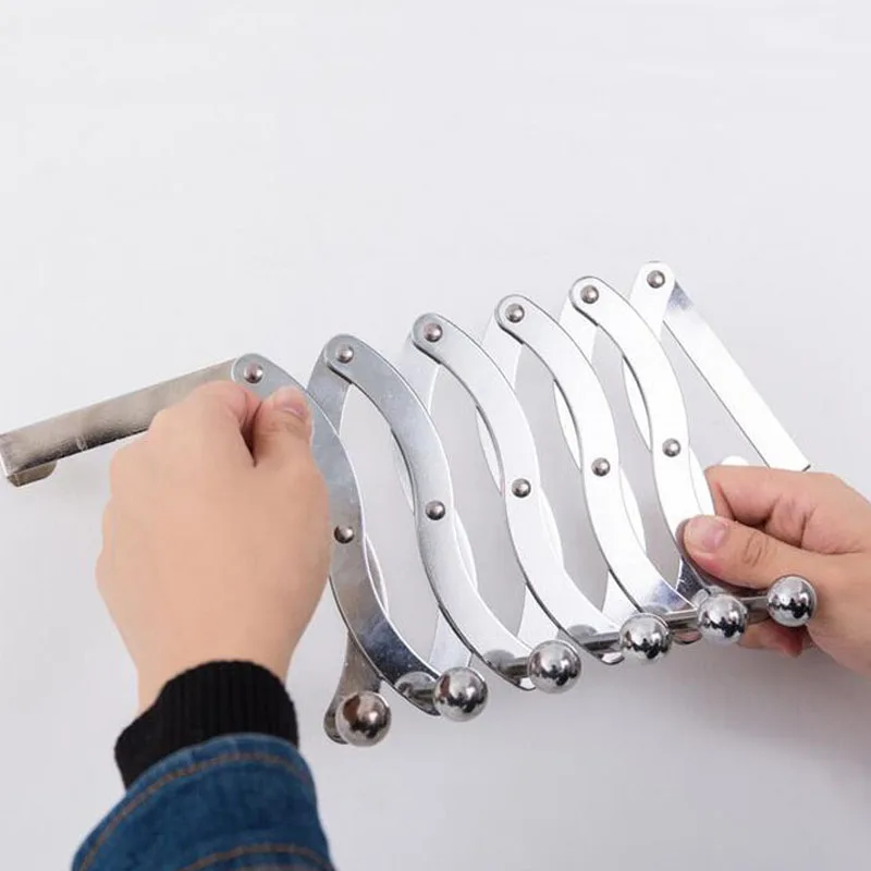Seamless Stainless Steel 6 Hooks Folding Door Back Hangers Rack