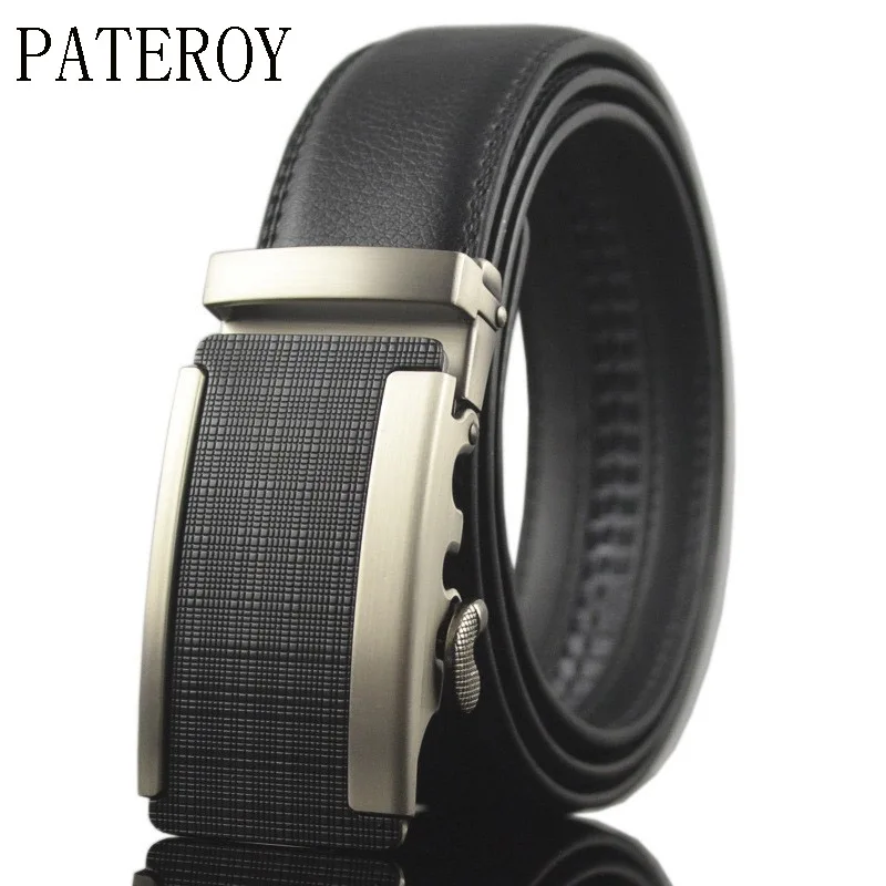 

Pateroy New Genuine Leather Designer Belt men automatic buckle Leather belt men's belts male waistband ceinture, cinto masculino