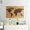 Toile de fond en bois avec carte du monde, Art mural Vintage ► Photo 1/6