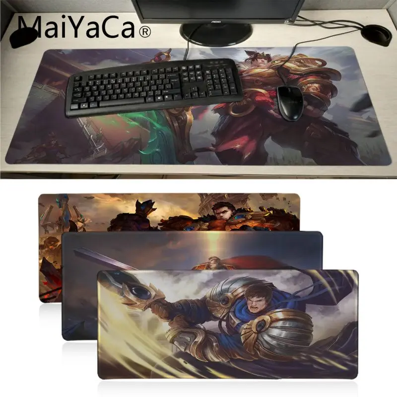 Maiyaca garen league of legends Natural Rubber Gaming mouse pad Desk Mat lock edge speed control laptop keyboard gaming mat