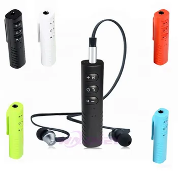 

3.5mm Jack Clip-on Wireless Bluetooth Receiver Mini Bluetooth Car kit Audio Music adapter with Mic for Headphone Speaker 100set