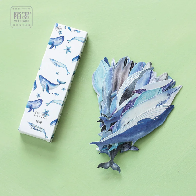 

10 packs/lot Peaceful Whale Bookmark Mark of Page Decorative Stationery Film School Office Supply 30 pcs/pack