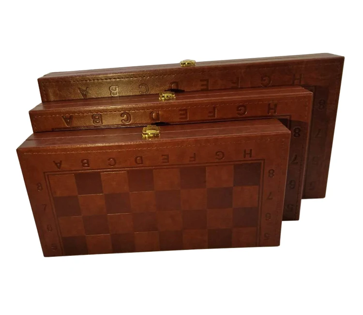 Euramerican горячий складной Шахматные игры набор деревянных шахматных фигур твердой древесины шахматная доска установлен Синтетическая кожа