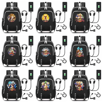 

Dragon Ball Fighter Z Laptop USB Backpack Student School Bags Bookbag Anime Cartton Kids Teens Travel Shoulder Bags Gift