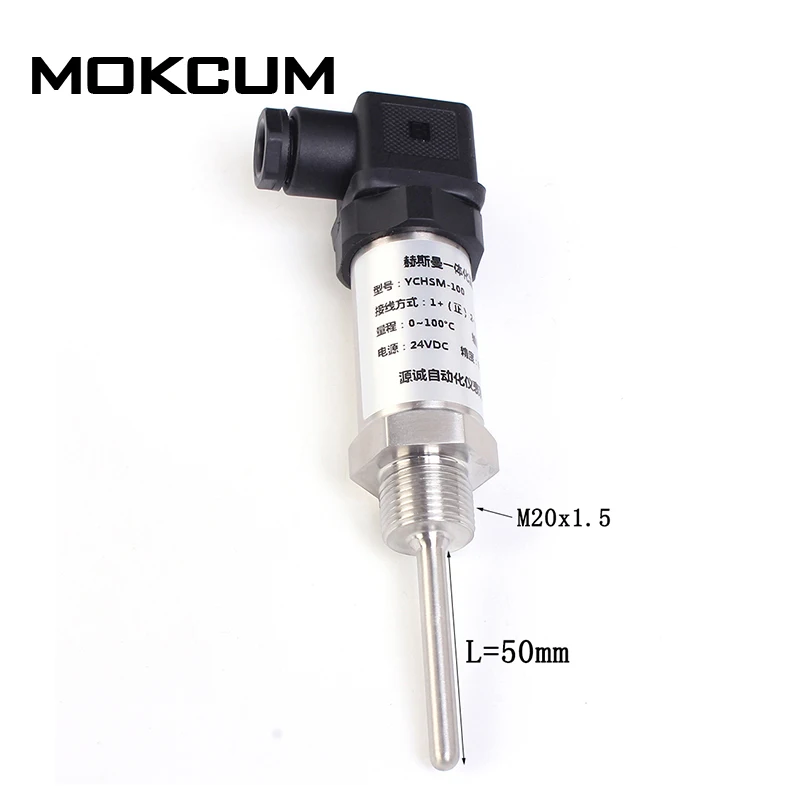 

0-100 Celsius Plug-Type Integrated Temperature Transmitter Sensor Module DC 4-20mA Water Pressure Transducer