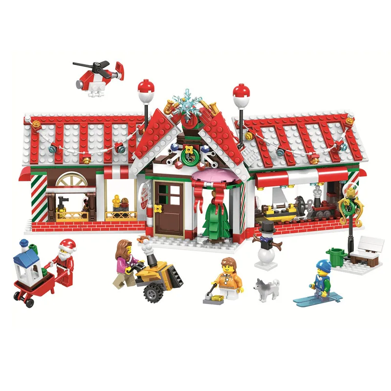 

Christmas House Advent Calendar Santa Claus Snow Truck Figures Building Blocks Model Toys Kids Compatible legoingly Best Gifts