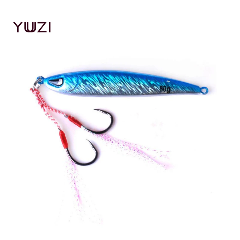 

YUZI Metal Jigging Fishing Lure 80g 87mm Vertical/SpeedJigs Hard Bait Sinking Spoon Lure Fishing Tackle for Dogtooth,Tuna