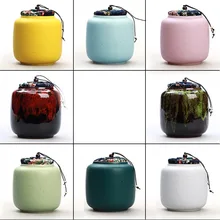 Портативная банка для хранения печной фарфор с фланелевой крышкой | для хранения кофейных зерен, чайные конфеты, печенья, специи