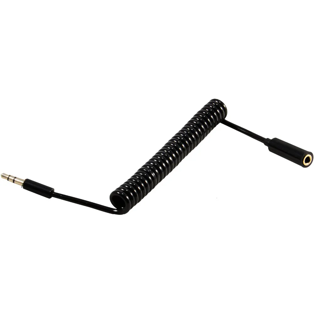 

3.5 MM Coiled Stereo Audio Aux Extension Cable M/F 3 FT/1m
