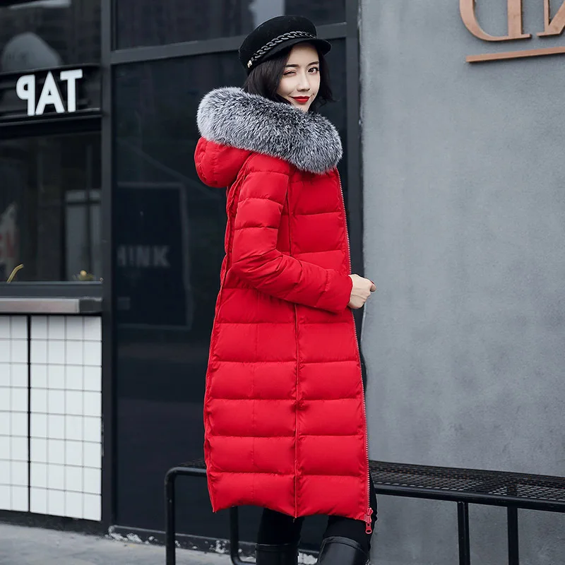 Новая женская зимняя куртка с меховым капюшоном, Женское пальто размера плюс, 3XL, длинная парка с подкладкой, верхняя одежда для женщин, Jaquata Feminina Inverno Y22