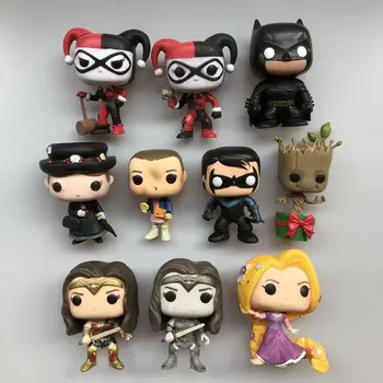

Original Funko pop Used Nightwing Knight Batman Mary Eleven Wonder Woman Rapunzel Harley Vinyl Figure Collectible Model Toy