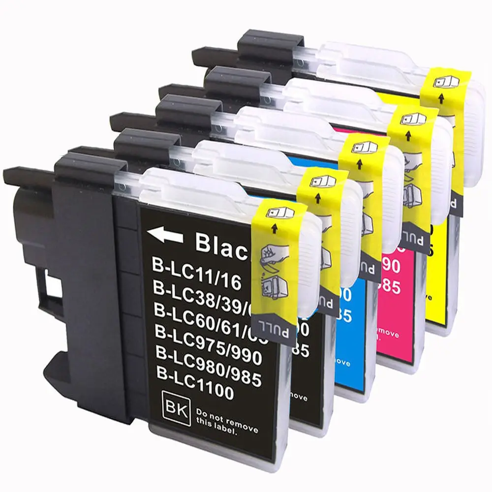 

5x LC980 LC1100 Ink Cartridges Compatible for Brother DCP-385C DCP-395CN DCP-585CW DCP-6690CW