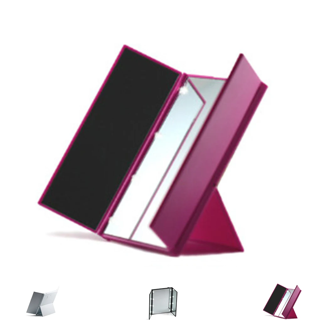 

NEW Rectangle Shaped Adjustable Tabletop Makeup Mirrors Foldable Cosmetic Mirrors with 8 LED Lights Tabletop Beauty Mirror