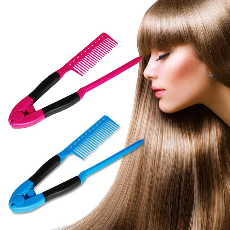 Fashion Hair Combs V Type Hair Straightener Comb Diy Salon Haircut