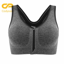 Codysale font b Women b font Zipper Bra Shockproof Seamless Crop Top for Fitness Bra Corset