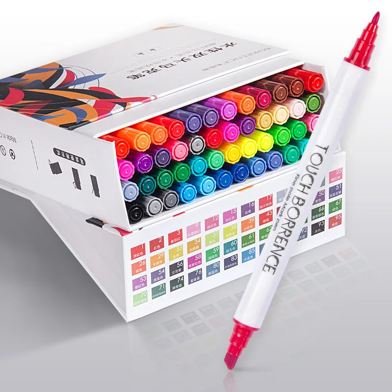 

Water-Based Double-Tip Sketch Marker Set ,48 60-color Anime Special Color Primary School Children's Comics Mike Pen Beginner Art