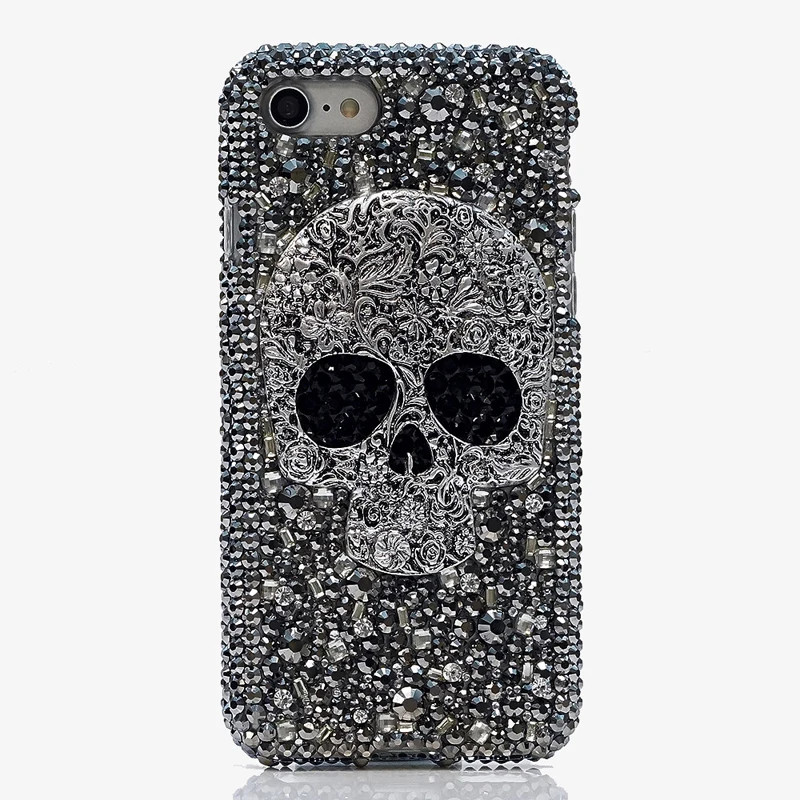 

Cool Metal Skull Skeleton Grey Eye Bling Cases for Xiaomi Redmi GO/7/4X/5/5A/5 Plus /6/6A Poco Pocophone F1 Crystal Coque Fundas