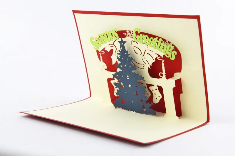 Елочные рождественские открытки, 3D открытка-раскладушка, праздничные открытки, Подарочная монета