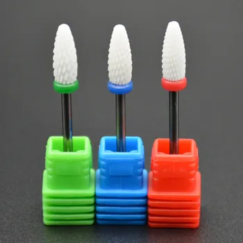 

MAOHANG 3pcs/lot Ceramic nozzle Flame Bit nail salon tools electric drill file nail drill bit for nail manicure machine 3/32"