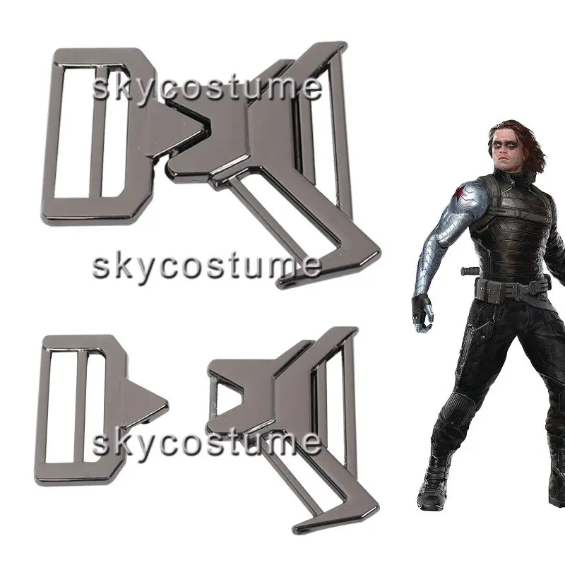 

Captain America 2 The Winter Soldier Bucky Barnes Metal Belt Buckle Pin Button Cosplay