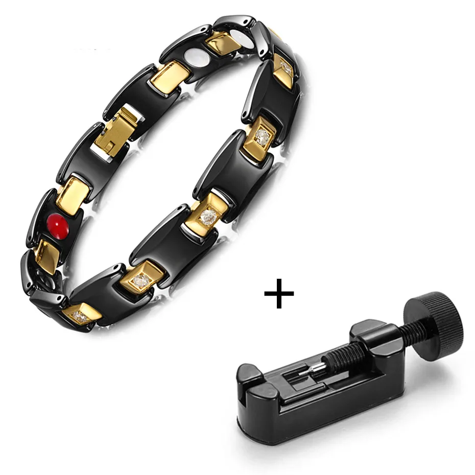 Bracelet with adjust RainSo золото platef для женщин Jewelry Магнитный Керамика браслет с здоровья элементы Магнитный best подарок для ORB-116WG - Окраска металла: Bracelet with adjust
