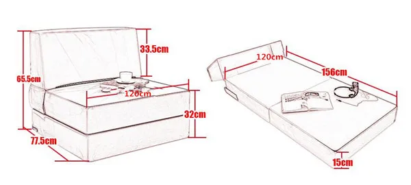 Foam Folding Mattress and Sofa Bed with Removable Cover Bedroom Furniture Sleeping Futon Bed Japanese Floor Sofa Daybed Chaise