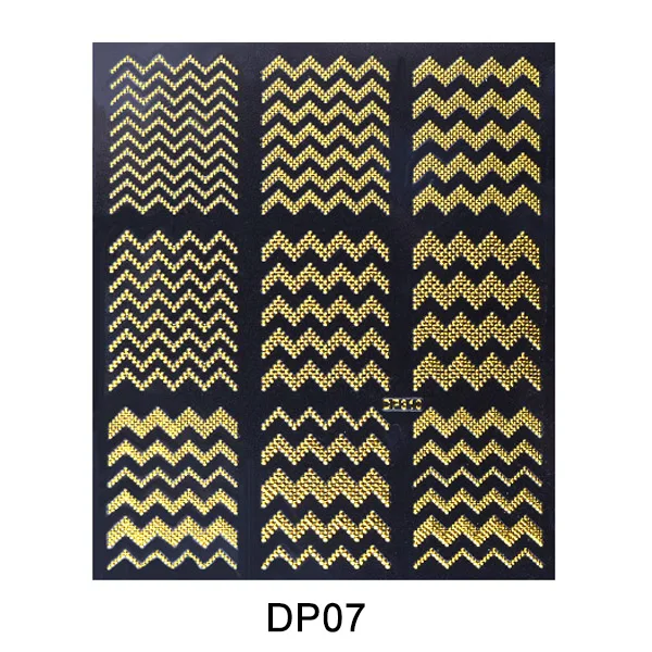 

3D Nail Art Sticker Metal Striped Wave Line Adhesive Tips Decoration Stickers DIY Manicure QRD88