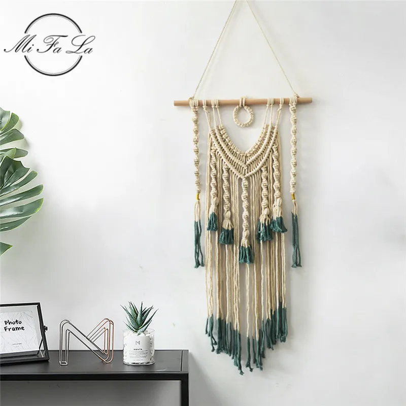 

Handmade Boho Home Decor Bohemian Macrame Wall Hanging Tapestry Woven Wall Art Cotton bohem Tapisserie Wedding Decoration tapiz