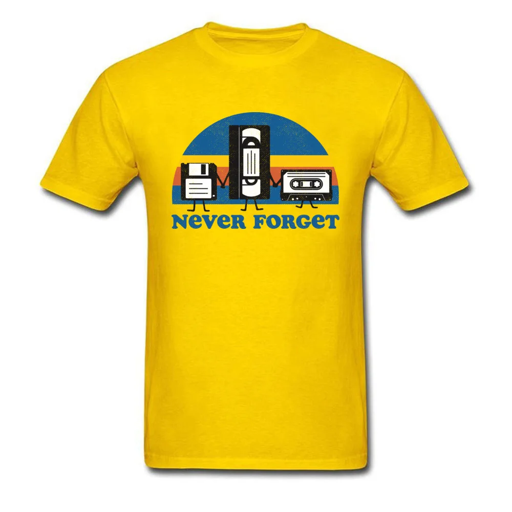 Never Forget Tops Shirt Cute Round Neck Normal Short Sleeve Cotton Mens Top T-shirts 3D Printed Tee Shirt Drop Shipping Never Forget yellow