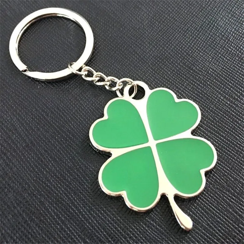 FD4826 new Creative Green Color Heart Leaf Fortune Keychain Keyring Key