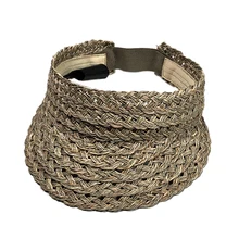 Летняя уличная Пляжная Мода Пустой Топ Шапка Кепка с козырьком шляпа от солнца женская Соломенная плетеная Кепка