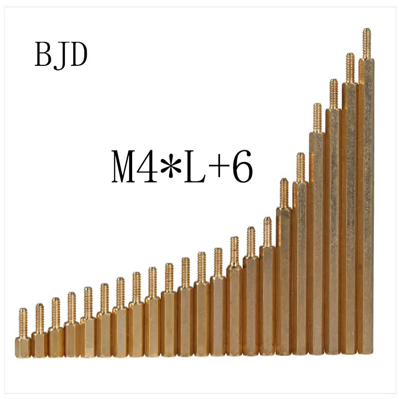 50 шт. M4* L+ 6 мм с шестигранной головкой, латунные винты, резьбовые стойки, печатная плата для компьютера, материнская плата, стойка HW040