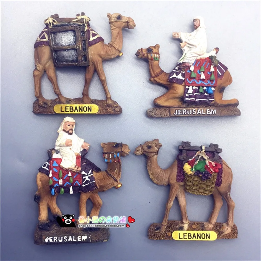 

Travel Tourist Souvenirs Arab Jerusalem Lebanon South Africa 3D Animal Camel Fridge Magnets Stickers Home Decorations