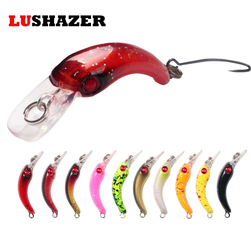 

LUSHAZER Fishing Lure Mini Minnow 3.7cm 1.5g Artificial Hard Bait Sharp Hook Crankbait Wobbler Tackle Trout Freshwater