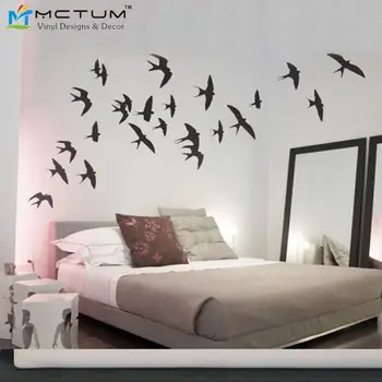 

Creatively Swallows Vinyl Wall Art Sticker DIY Decals Removable Bedroom Sofa Wall Stickers Birds Decorations Home Decor