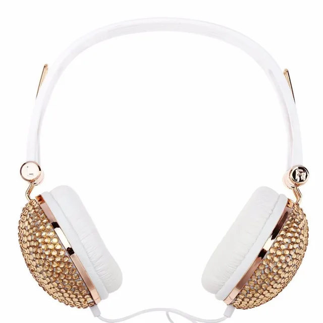 Artificial Shiny Crystal Rhinestone Bling Headphones Portable Fashion