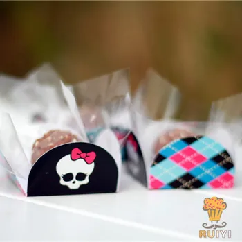 

100pcs Petal Monster High cupcake wappers birthday party kids party supplies chocolate candybar forminhas para doces AW-0509