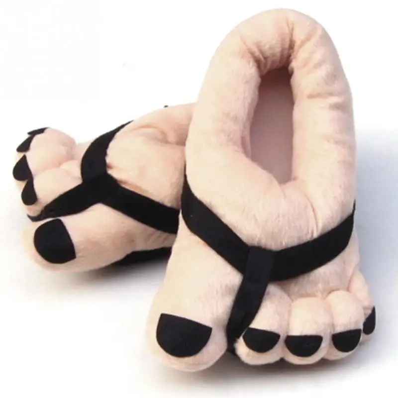 

Home Shoes Funny Winter Indoors Toe Big Feet Warm Cotton Soft Plush Slippers Lovely Gift Adult Cartoon Women Couple Style